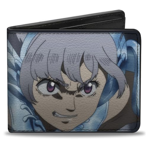 Crunchyroll Wallet, Bifold, Black Clover Mermaid Noelle Close-Up and Title Logo, Vegan Leather