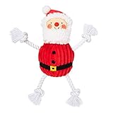 Pearhead El verdadero juguete de Papá Noel para perro, juguete de Navidad para mascotas, perfecto regalo para tu perro, juguete interactivo de cuerda para tirar