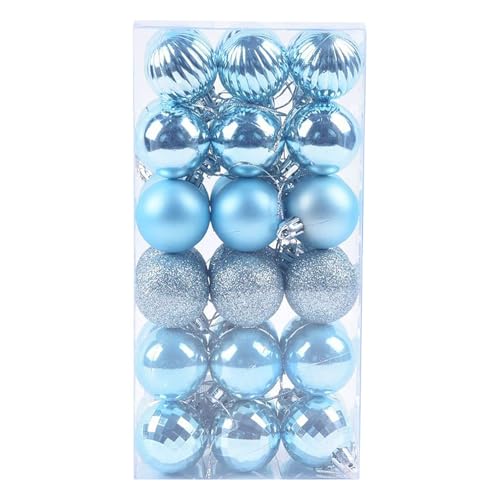 AIGOUT Bolas de Navidad para colgar, irrompibles, adornos personalizados de color azul marino, decoración de Navidad, rosa, verde, blanco, oro, plata (azul claro, 36 piezas/4 cm)