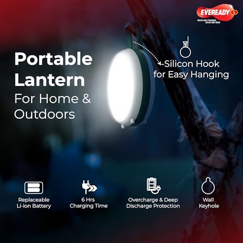 Image of Eveready Disclight HL84, 42W Emergency Rechargeable Lantern, 180 Illumination, USB Type-C Charging, Durable ABS Build, Silicon Hook, Overcharge & Deep Discharge Protection, Pack of 1