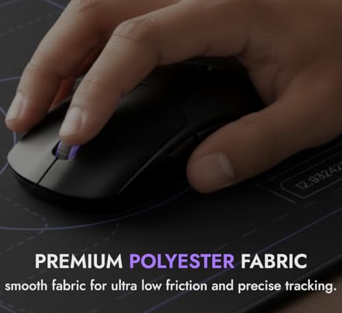 Image of Kreo Terra XXL Deskmat Premium Glass - Smooth Surface, 4mm Cushioned Base, Anti-Fray Stitched Edges - 900x400mm Large Desk Pad for Gaming & Work (Geometric)