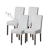 Genina Waterproof Chair Covers for Dining Room Set of 4 Kitchen Chair Covers Parson Dining Chair...