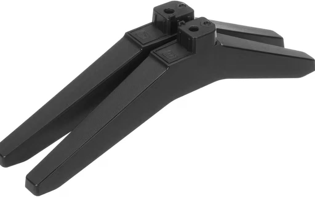 Two black TV base stand legs