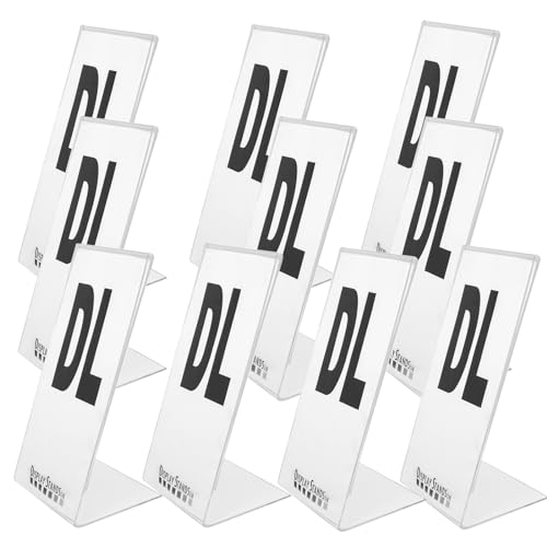 DSL Acrylic Poster Menu Holder - Portrait, Single Sided, Table Display Stand, Sign Holder, Perspex Freestanding Menu Holder (SU-PSS) (10, DL)