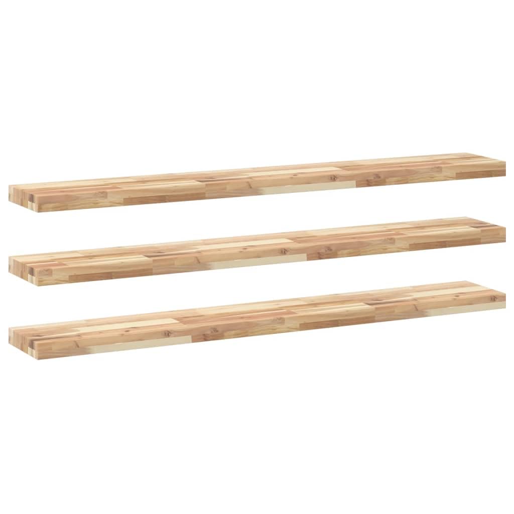 Gecheer Mensole da Parete 3 pz 160x20x4 cm Legno Acacia Non Trattato,Mensola da Parete,Pensile Bagno,Mensola Galleggiante,Salvaspazio per Camera da Letto,Soggiorno,Mensole sospese,P3279441