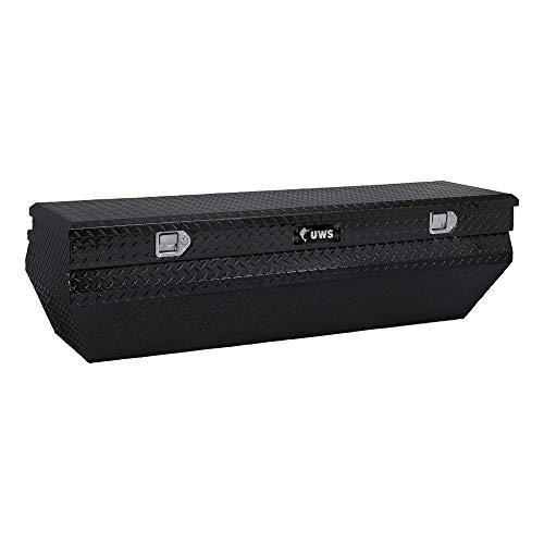 UWS EC20382 62-Inch Gloss Black Heavy-Wall Aluminum Wedge Angled Truck Storage Box, RigidCore