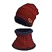 ITISME Cappello Lavorato a Maglia Uomo, 3 Pezzi Berretto Foderato + Sciarpa + Guanto Thermo Outdoor Cappelli Addensato Berretti in Maglia Set con Protezione del Collo Cappello Invernale