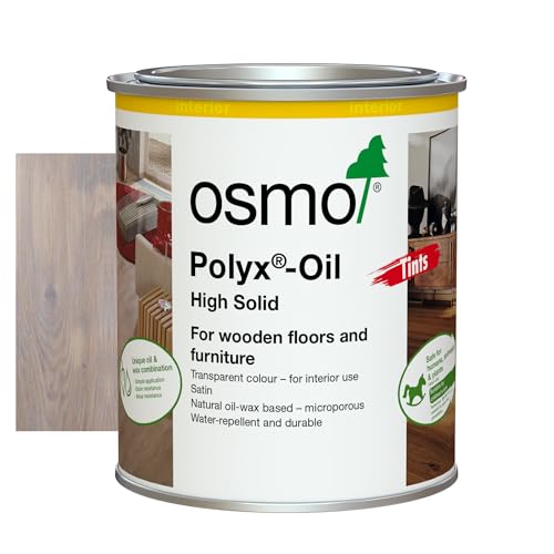 Osmo Polyx-Oil Tints - Hard Wax Oil 3040 White Satin Finish 750ml - Durable Wood Oil for Wooden Furniture Water-Resistant Floor Wax Wood Treatments - Ideal for Oak Pine Spruce Beech & More