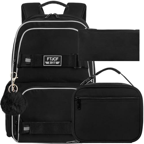 HPJGD 3 unidades de mochila para laptop para meninas, mochila escolar resistente à água de 43 cm com