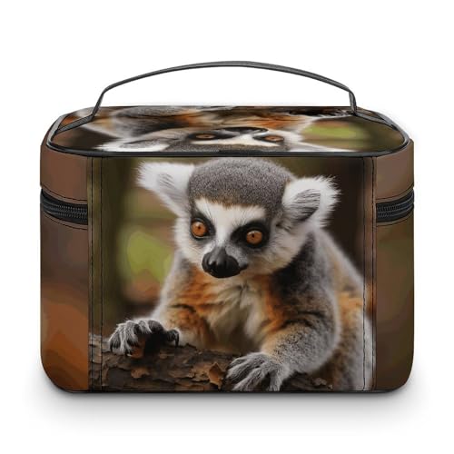 Foldable Travel Luggage Bag for Men And Women, Dry And Wet Separation Portable Travel Luggage Bag, Monkey Lemur Cute Printed Waterproof Sports Luggage Bag, Fitness Bag3