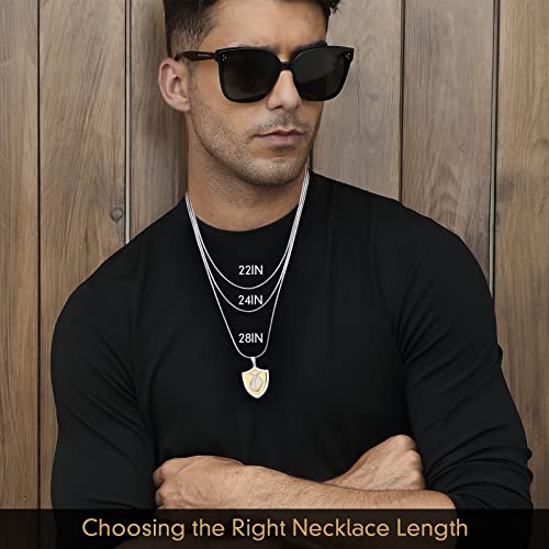 Etevon Graduation Gifts For Him 2023, 18K Gold Plated Shield Necklaces For Men Boys, 316 Stainless Steel Pendant Necklaces Mens Jewelry Graduate Gift For Class Of 2023 Senior High School College #TOP7