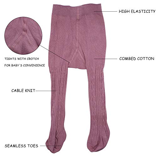 Image of Baby Toddler Girls Tights Seamless Cable Knit Cotton Leggings Pants Stockings for Infant Baby Girl