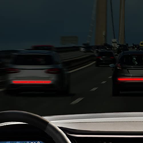 7 Pcs Auto Strong Reflective Stickers Includes Car Bumper Reflective Stickers Car Trunk Reflective Stickers Night Visibility Reflective Decal Waterproof Self Adhesive Stickers For Car Safety (Red) #TOP3