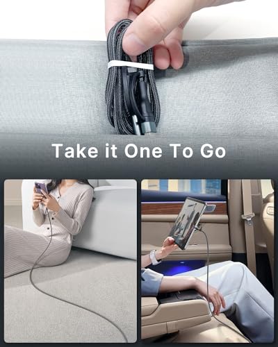 Image of XUDUO 4-in-1 USB C Cable Lightning Cable 60W [Fast Charging & Data Sync] 6FT Multi Charger Cable Charging Cord Lightning /Type C /USB A Ports for iPhone 17 16 /15 /15 Pro /15 Plus /15 14 Pro Max