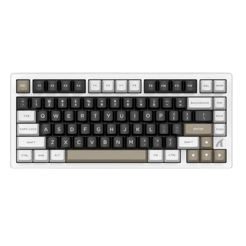X75 Mechanical Keyboard 75 Percent Layout Wireless VIA Compatible Full Aluminum Gasket Mount MAMBASNAKE Design(BLACK)