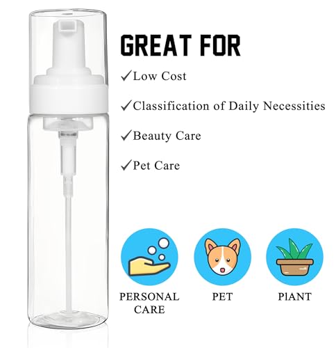 2PCS Foam Pump Bottle, Foaming Dispenser Bottle, Foaming Hand Soap Dispensers, Travel Size Foam Spray Bottles for Body Wash, Lash Cleanser, Shampoo, 200 ml/7 OZ3