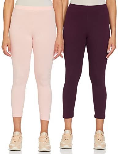 Amazon Brand - Symbol Women's Skinny Leggings (Pack of 2) (SYM-AW22WTR-808_Multi 7_S)