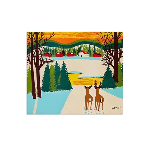 Tableau murale sur toile pour raviver un mur blanc Maud Lewis 50x60