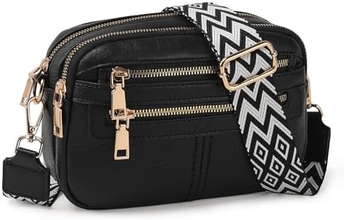 TANTOMI Crossbody Bags for Women, 6-Pockets Cross Body Purse, Vegan Leather Handbags Shoulder Bag for Travel, Gifts for Women