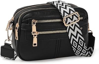 TANTOMI Women's Vegan Leather 6-Pocket Crossbody Bag – Travel‑Ready Shoulder Purse