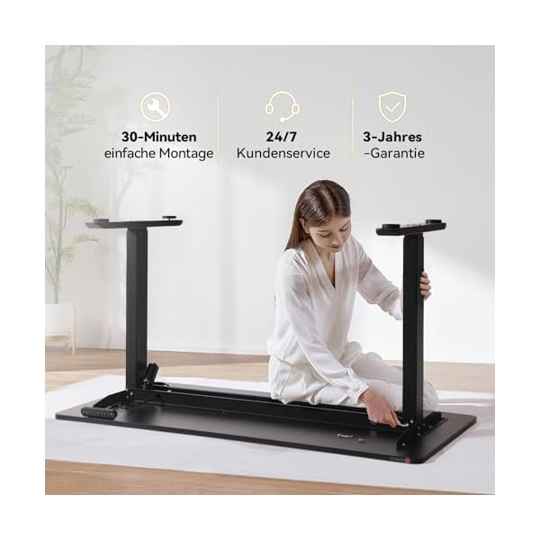 SIHOO 140 cm × 70 cm Einteiliges Elektrisches Stehpult, Sitz-Steh-Schreibtisch mit 4 Speicherhöhen-Einstellungen, Ergonomischer Höhenverstellbarer Schreibtisch für Zuhause & Büro – Bild 10