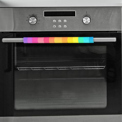 Image of Refrigerator Door Handle Covers Set of 2 Gradient Rainbow Colors Washable Fridge Dishwasher Mocrowave Oven Stove Decor Protector Handle Cover Keep Kitchen Appliance Clean from Food Stains Decorate