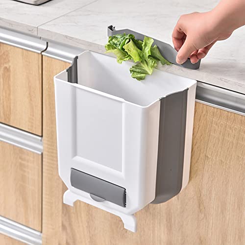 Caneca de basura colgante plegable de 8 litros blanca miniatura 3
