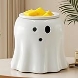 Ceramic Electric Wax Melt Warmer–Electric Candle Warmer Melter for Scented Wax Cubes Cute Ghost Fragrance Oil Burner Halloween Candle Melter Warmer for Home Decor