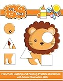 Preschool Cutting and Pasting with Scissors Observation Skiils: Remark with Coloring Pencils and Use...