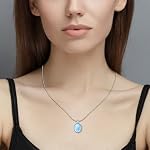 925 Sterling Silver Moonstone Necklace Oval Pendant Necklace June Birthstone Necklace for Women Handmade Moonstone Jewelry for Gift