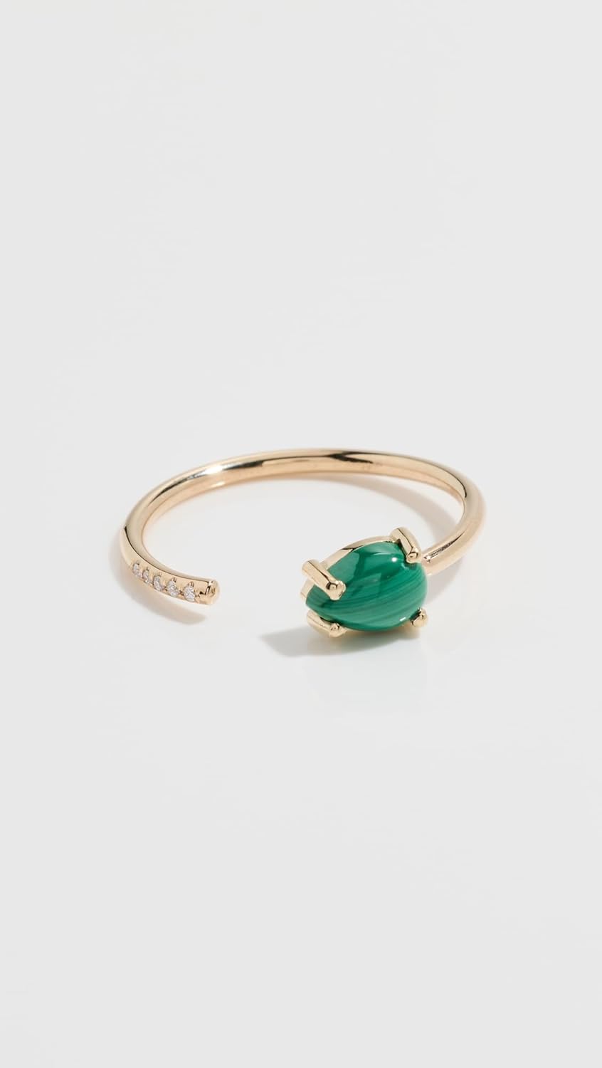 Zoe Chicco Women's 14k Malachite & Diamond Ring - Image 2