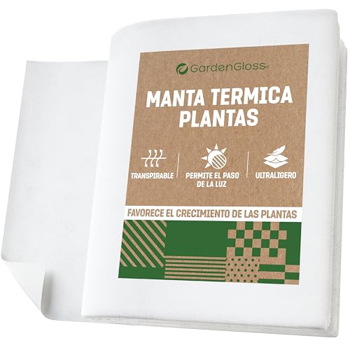 GardenGloss Manta Térmica para Plantas - Velo de Protección contra Heladas, Cubierta de Invierno para Plantas, Tela Protectora (1,5m x 10m)