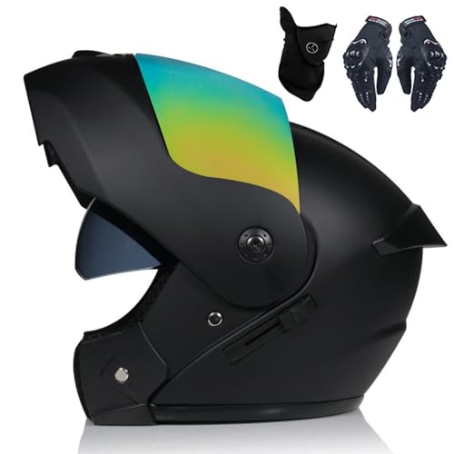 Kcolic Casco Motocicleta Integrado Bluetooth D, Large