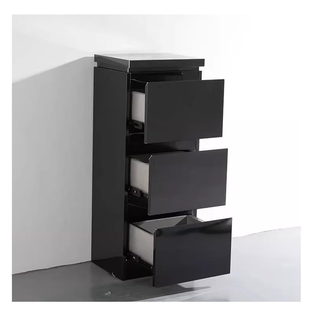 GRRICEPL Armadio Di Stoccaggio per Salone Di Bellezza, Stazione Da Salone In Acciaio Inox, Postazioni Barbiere per Parrucchiere, Organizzatori E Magazzini Da Salone, 2/3 Strati(Black/A,37x30x85 cm)