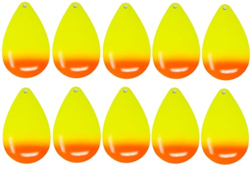 Smooth Magnum [#12 / #10 / #9 / #8] Choose Your Size Musky Bucktail Spinner Blades Inline Spinner Blades Muskie Pike Lures Baits Colorado Blades (Flame 10)