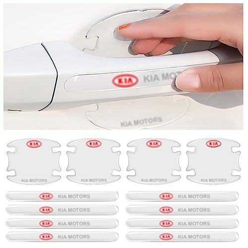 WISKA® 12PCS Car Door Cup Bowl Handle and Bumper Scratch Guard Protector Accessories for KI-A Sonet | Seltos | Carens | Carnival | EV6