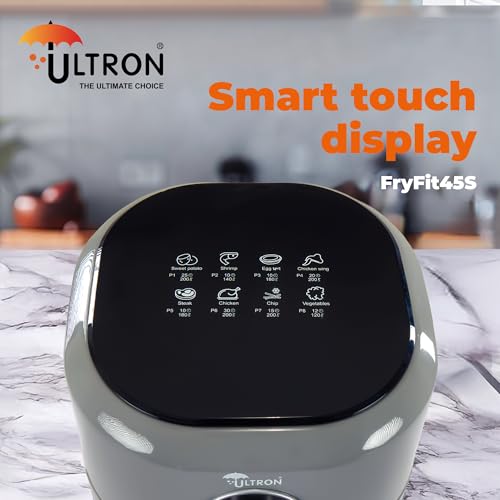 Image of Ultron Air Fryer Digital 4.5 L FryFit 45S, 1200W Oil-free Cooking | Instant Electric Air Fryer for Home, Rapid Hot Air Circulation, Fry, Grill, Roast, Steam, and Bake | 1 Year Warranty