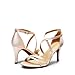 DREAM PAIRS Women's Fashion Stilettos Open Toe Pump Heel Sandals,Size 10,Champagne-Satin,GIGI