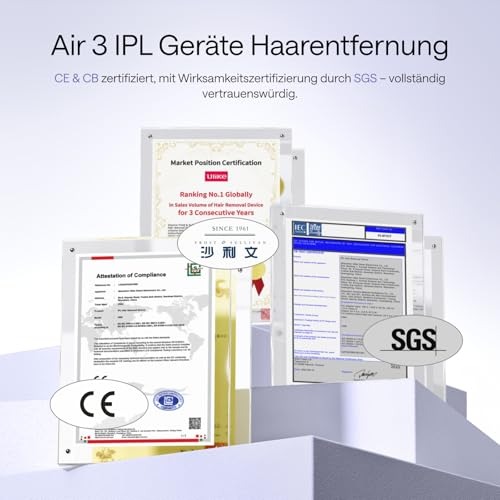 Épilateur à Lumière Pulsée Ulike Air 3 Deluxe, Sans Douleur Alternative au Laser, Convient aux Peaux Sensibles, 4 accessoires pour le corps, le visage, le maillot et les aisselles