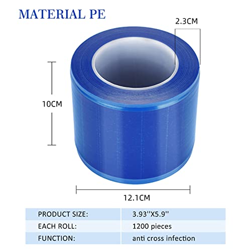 Barrier Film - Anghie Barrier Film Roll 1200 Sheets 4' X 6' Barrier Film With Dispenser Box, Thick Disposable Protective Pe Film Barrier Tape #TOP1