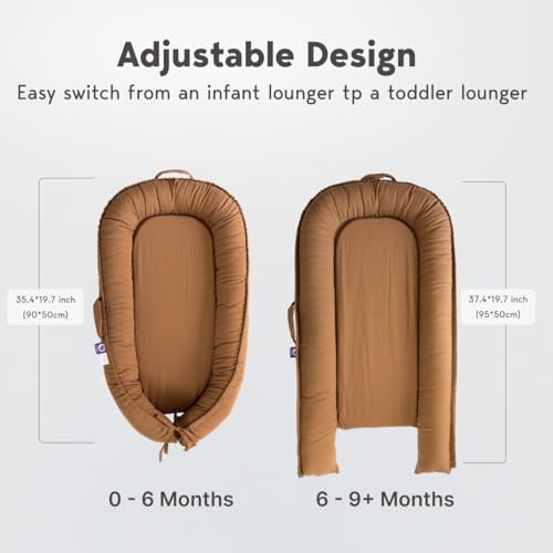 Image of Infant Lounger Cover, 100% Organic Cotton, Newborn Essentials, Baby Gifts | Cover Only (GoldenBrown)