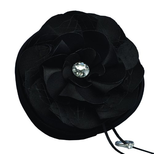 Hortense B. Hewitt Wedding Accessories Floral Fantasy Petite Ring Pillow, Black