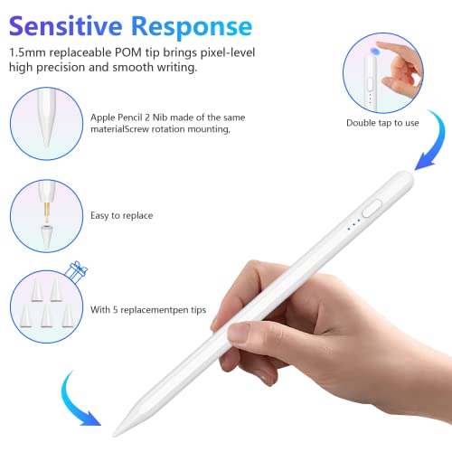 10 Pack High Precision & Easy Installation Stylus Replacement Tips for HZD stylus Pen -White