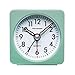 Peakeep Ultra Small, Battery Travel Alarm Clock with Snooze and Light, Silent with No Ticking Analog Quartz (Aquamarine)