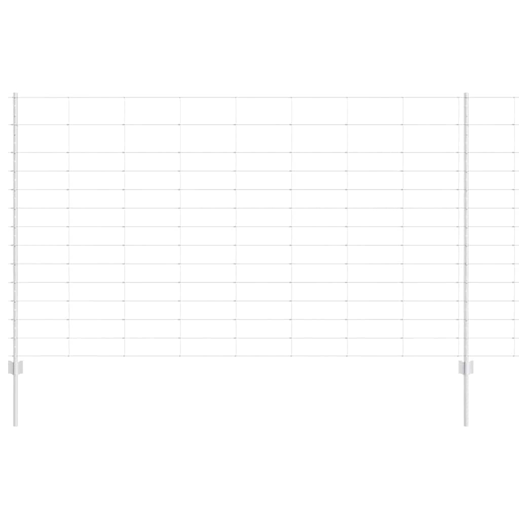 Outdoor Garden Fence Panel with Posts Silver 1.4 x 25 m Steel Privacy Screening for Patio Terrace Boundary UV Resistant Powder Coated Easy Assembly