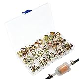 Kraftfahrzeug Schlauchschellen Set,100 Teile Für Schwere Einsätze | 10 Größen Metall Auto Schlauchschellen,Für Enge Räume, Motorreparatur, Sanitärarbeiten, Rasenmäher, Mechaniker,