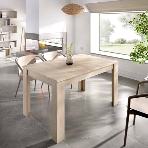 Dmora - Table extensible Caladora, Console extensible multi-positions, Table à manger avec rallonge, 140/190x90h77 cm, Chêne
