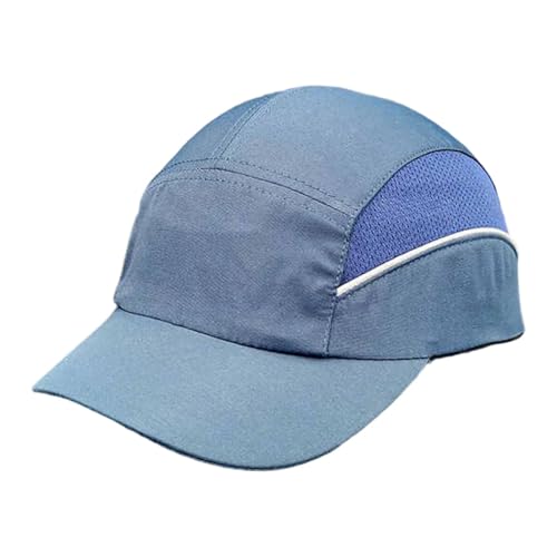 KiBcsLic Casquette Anti-heurt de Sécurité Chapeau de Protection Couvre-Chef de Travail en Tissu Respirant et Réglable pour Hommes et Femmes Adaptée pour L'Ass, Bleu Marine