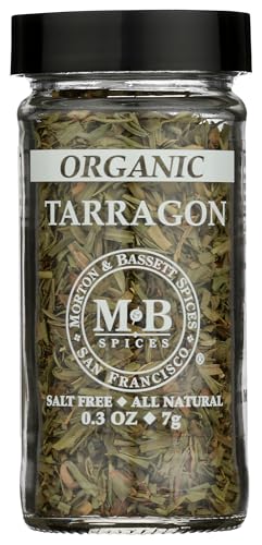 Morton & Bassett Organic Tarragon | Aromatic Herb for French Cooking & Vinegars | Gluten Free, Salt Free, Non-GMO | 0.3 oz Jar