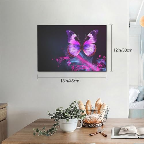 Toile papillon rose pour raviver un mur blanc vide sans travaux - 6